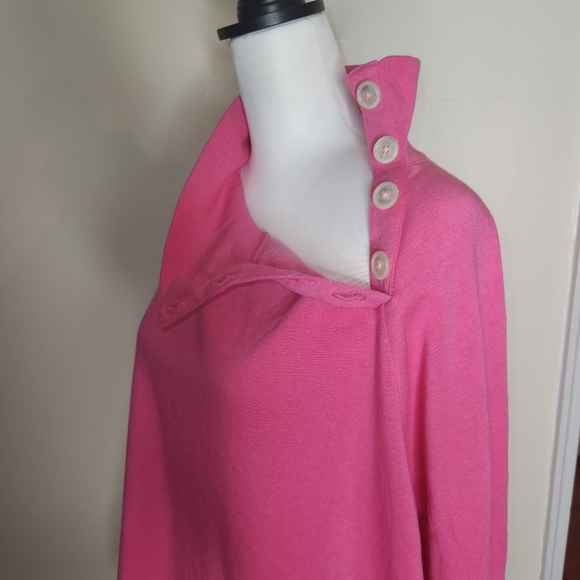 J.crew Factory Wide button-collar pullover sweatshirt in cloudspun fleece Sz 2X - Picture 3 of 7